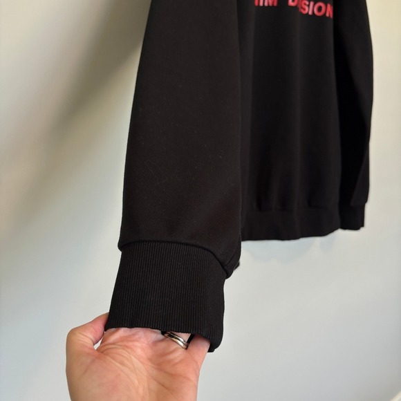 Diesel Men's Size Large Hardwear Denim Division Sweatshirt Black Red Y2K - Picture 5 of 10